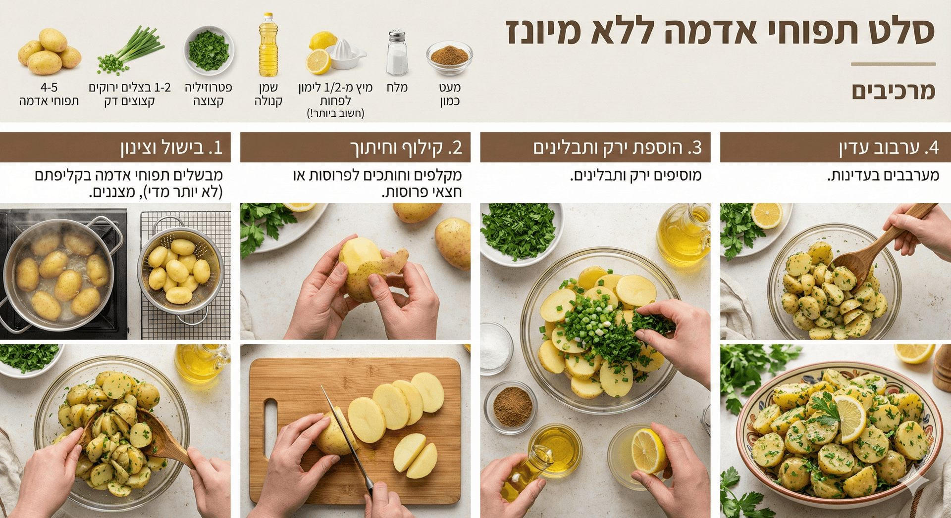 סלט תפוחי אדמה ללא מיונז