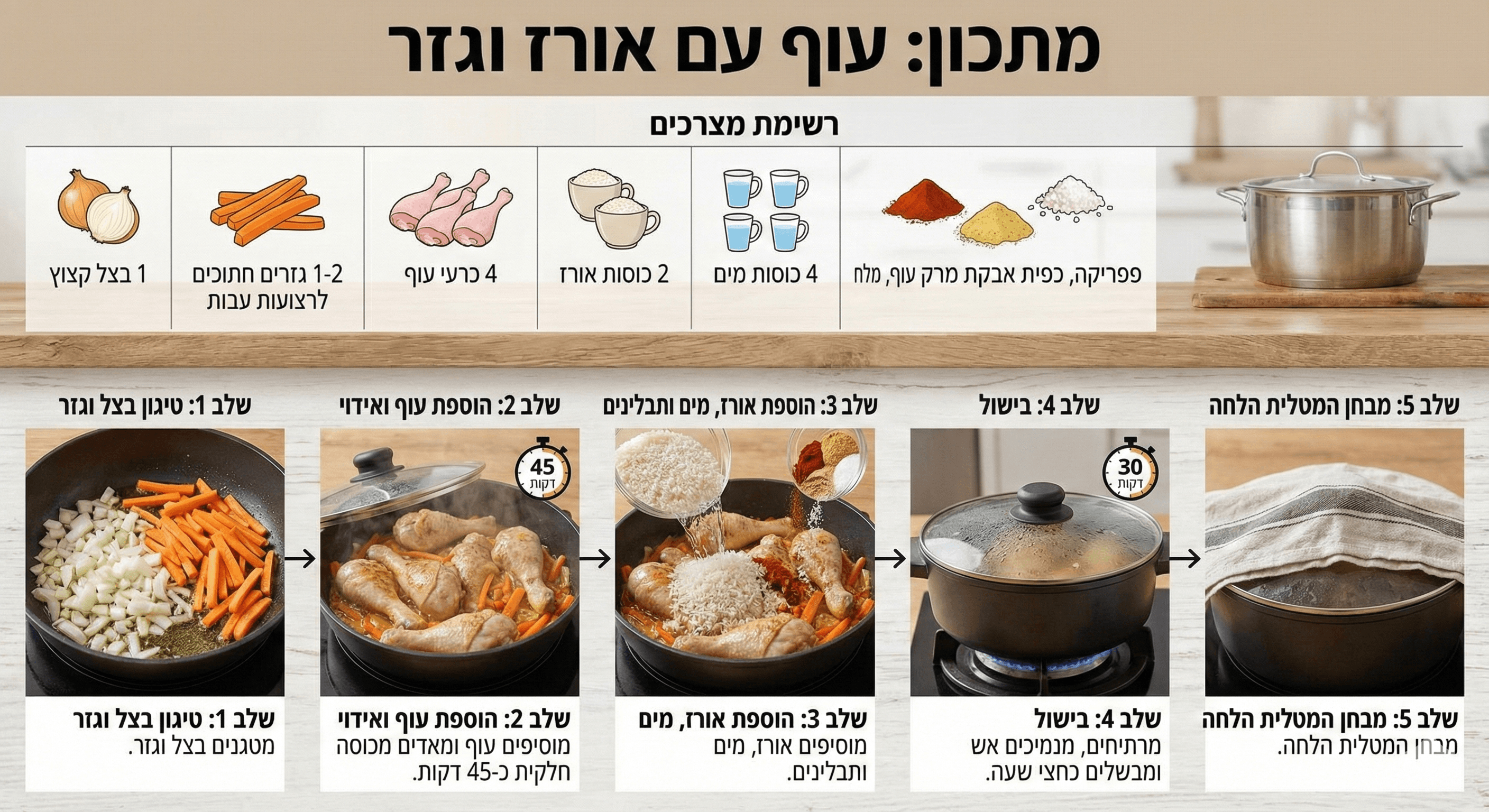 עוף עם אורז וגזר