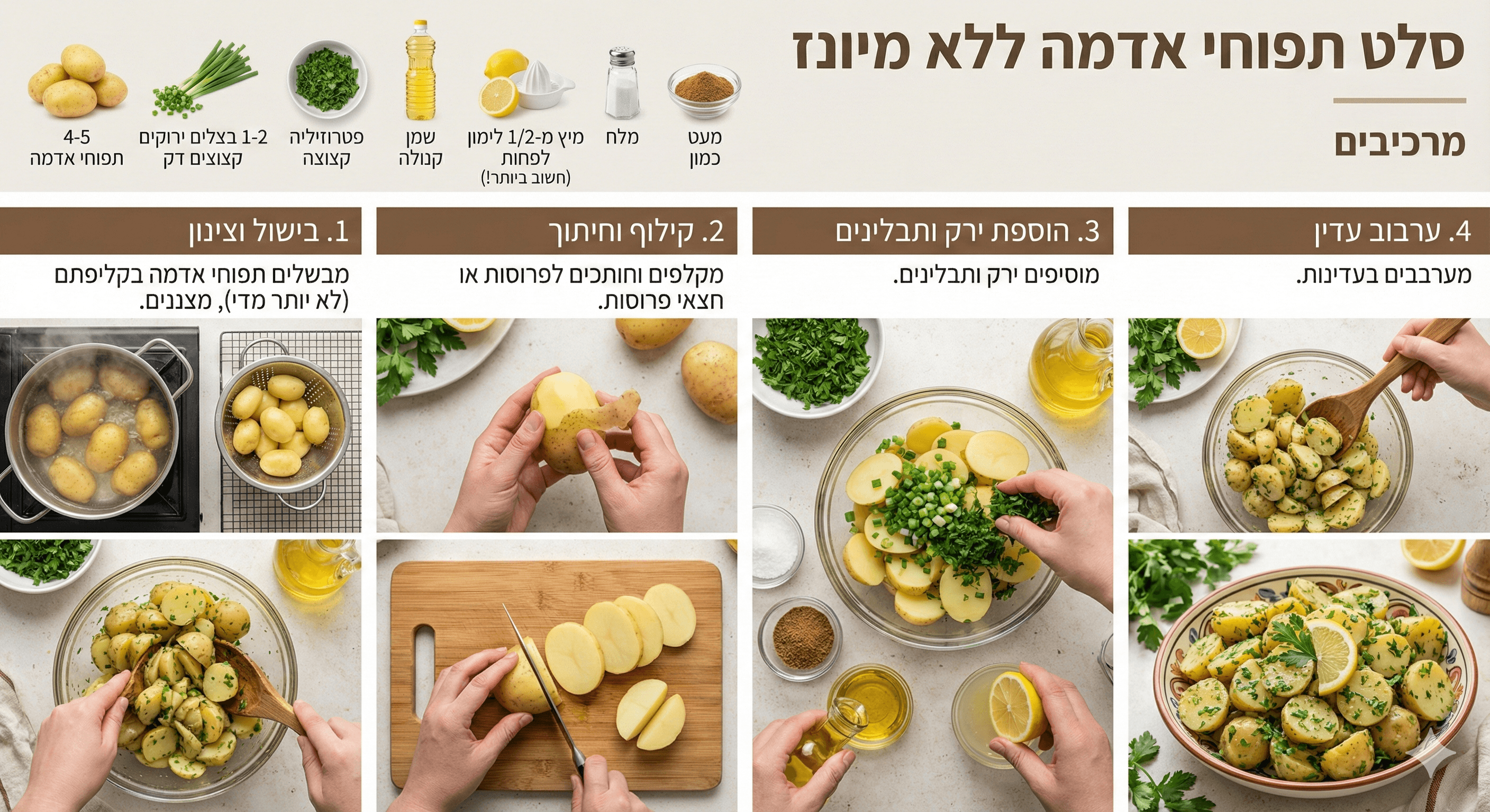 סלט תפוחי אדמה ללא מיונז