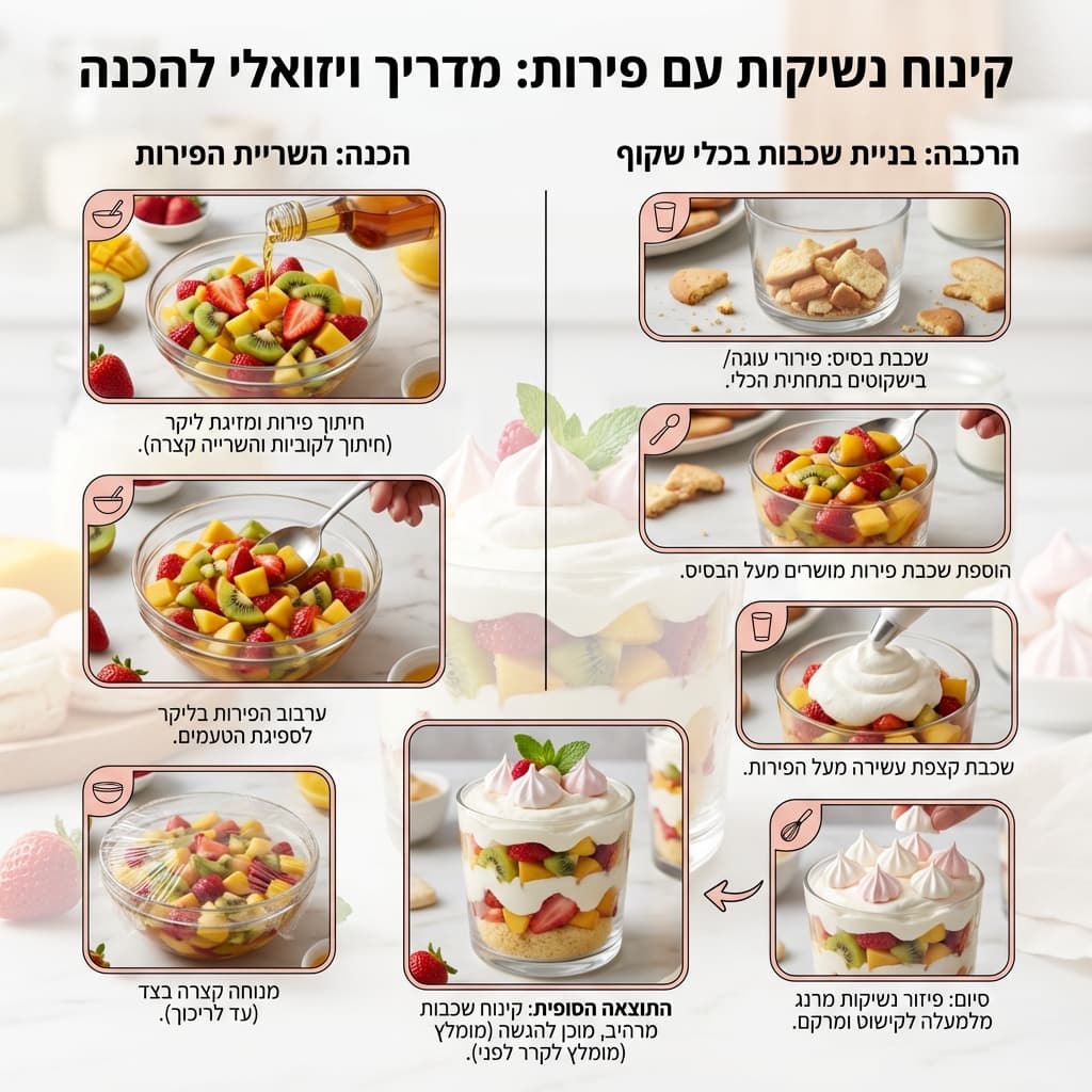 קינוח נשיקות עם פירות