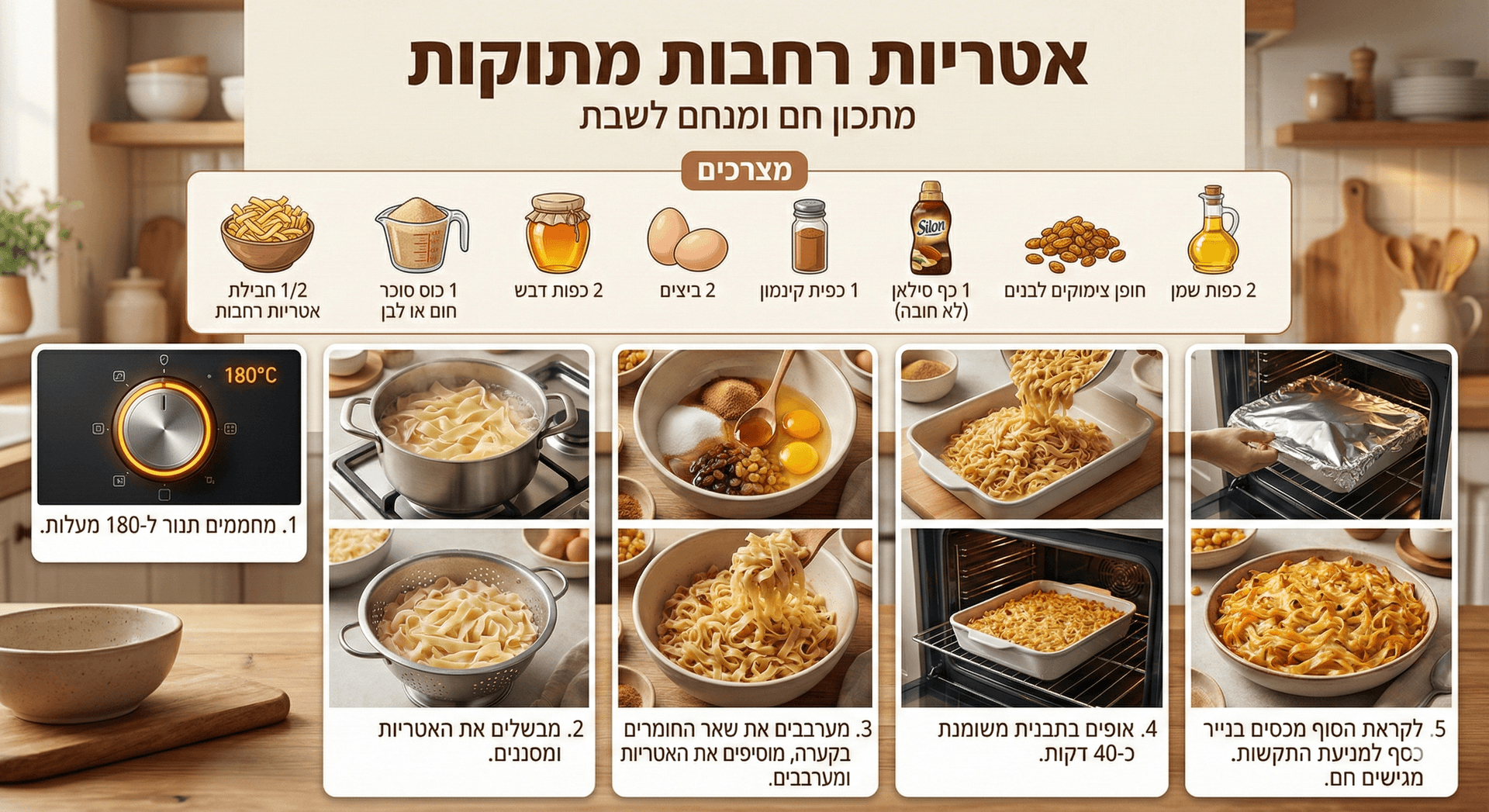 אטריות רחבות מתוקות